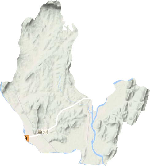 草河街道地形地图