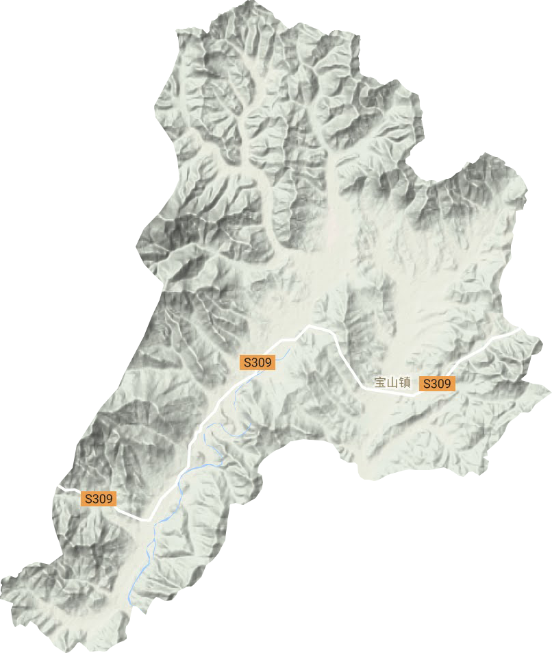 宝山镇地形地图