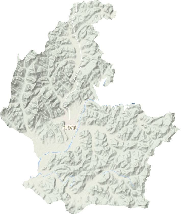 红旗镇地形地图