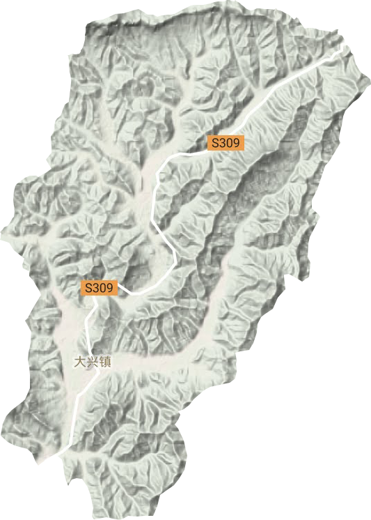 大兴镇地形地图
