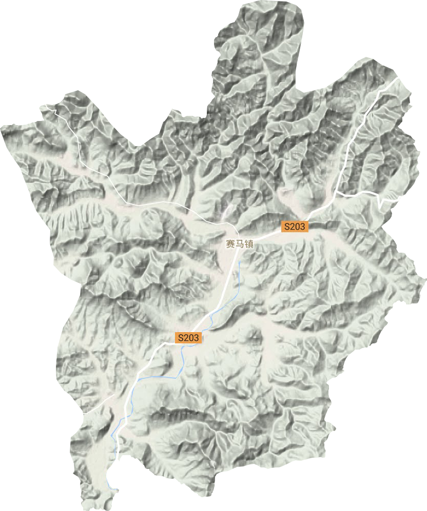 赛马镇地形地图