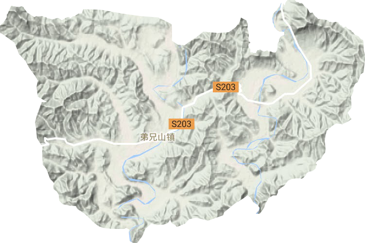 弟兄山镇地形地图