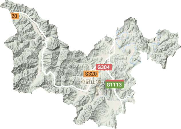 鸡冠山镇地形地图