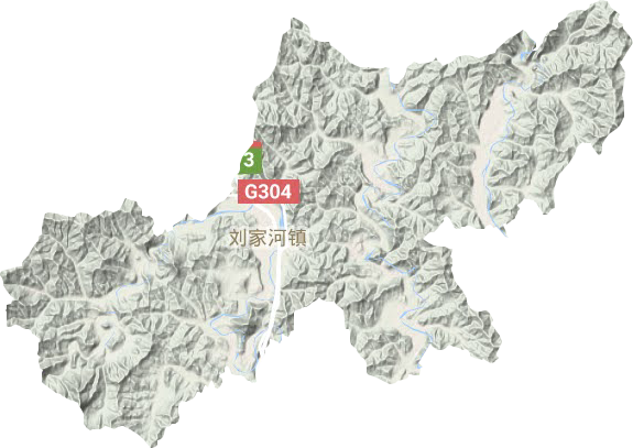 刘家河镇地形地图