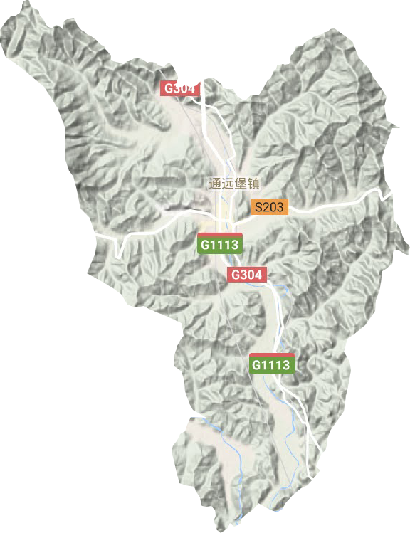 通远堡镇地形地图