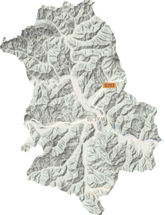 四门子镇地形地图
