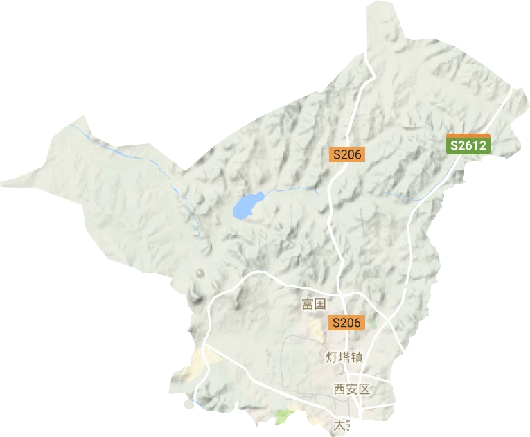 西安区地形地图